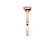 Solitaire Engagement Ring Setting for Fancy Pink Asscher Cut Center with Tapered Shoulders and Prong Head in Rose Gold
