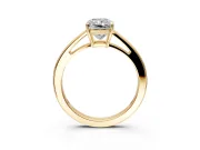 Solitaire Engagement Ring Setting for Radiant Cut Center with Open Cathedral Shoulders and Prong Head in Yellow Gold