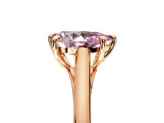 Solitaire Engagement Ring Setting for Fancy Pink Pear-Shaped Center with Cathedral Band and Prong Head in Rose Gold