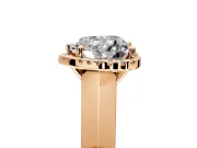Halo Engagement Ring Setting for Heart-Shaped Center with Knife Ridge Cathedral Band and Prong Head in Rose Gold