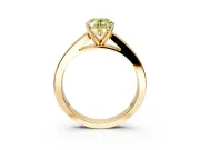 Solitaire Engagement Ring Setting for Fancy Yellow Oval Center with Princess Cut Channel Band and Prong Head in Yellow Gold