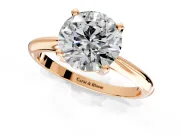 Solitaire Engagement Ring Setting for Round Cut Center with Knife Ridge Band and Claw Prong Head in Rose Gold