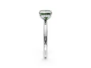 Hidden Halo Engagement Ring Setting for Fancy Green Princess Cut Center with Thin Rounded Band and Prong Head in Platinum