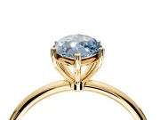 Solitaire Engagement Ring Setting for Fancy Blue Marquise Center with Straight Thin Band and Prong Head in Yellow Gold