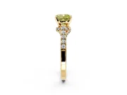 Solitaire Engagement Ring Setting for Fancy Yellow Cushion Cut Center with Crossover Accents and Prong Head in Yellow Gold