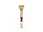Side Accent Engagement Ring Setting for Fancy Yellow Cushion Cut Center with Accent Shoulders and Prong Head in Rose Gold