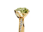 Side Accent Engagement Ring Setting for Fancy Yellow Heart-Shaped Center with Accent Shoulders and Prong Head in Yellow Gold