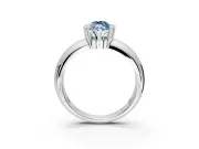 Tension Engagement Ring Setting for Fancy Blue Marquise Center with Wide Flat Band and Tension Head in Platinum