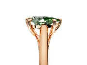 Solitaire Engagement Ring Setting for Fancy Green Pear-Shaped Center with Cathedral Band and Prong Head in Rose Gold