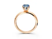 Solitaire Engagement Ring Setting for Fancy Blue Cushion Cut Center with Wide Knife Ridge Band and Prong Head in Rose Gold