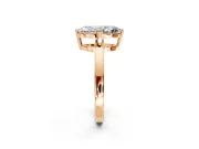 Solitaire Engagement Ring Setting for Marquise Center with Plain Band and Flat Tab Prong Head in Rose Gold
