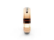 Round Cut Lab-Grown Diamond 7 Stone Channel Men's Wedding Band with Grooved Borders in Rose Gold