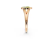 Solitaire Engagement Ring Setting for Fancy Yellow Pear-Shaped Center with V Split Shank and Bezel Head in Rose Gold