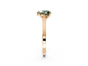 Solitaire Engagement Ring Setting for Fancy Green Heart-Shaped Center with Tapered Shoulders and Prong Head in Rose Gold