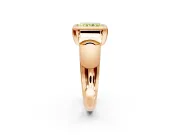 Solitaire Engagement Ring Setting for Fancy Yellow Radiant Cut Center with Wide Band and Bezel Head in Rose Gold