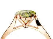 Solitaire Engagement Ring Setting for Fancy Yellow Heart-Shaped Center with Tapered Shoulders and Prong Head in Rose Gold