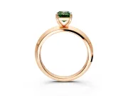 Solitaire Engagement Ring Setting for Fancy Green Emerald Cut Center with Wide Knife Ridge Band and Prong Head in Rose Gold