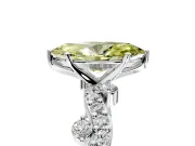 Solitaire Engagement Ring Setting for Fancy Yellow Marquise Center with Bar-Station Pave Twist and Prong Head in Sterling Silver