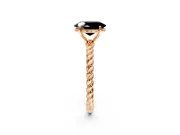 Solitaire Engagement Ring Setting for Fancy Black Oval Center with 2-Strand Rope Twist Band and Prong Head in Rose Gold