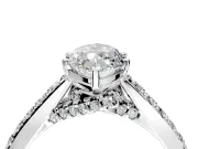 Solitaire Engagement Ring Setting for Marquise Center with Crossover Accents and Prong Head in Sterling Silver