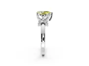 Floral Engagement Ring Setting for Fancy Yellow Pear-Shaped Center with Marquise Cluster Shoulders and Prong Head in Sterling Silver