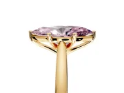 Solitaire Engagement Ring Setting for Fancy Pink Marquise Center with Narrow Cathedral Band and Prong Head in Yellow Gold