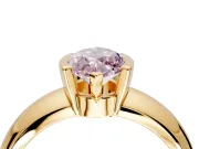 Tension Engagement Ring Setting for Fancy Pink Marquise Center with Wide Flat Band and Tension Head in Yellow Gold
