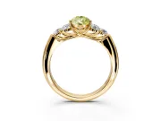 Cluster Engagement Ring Setting for Fancy Yellow Pear-Shaped Center with Round Cut Accent Frame and Prong Head in Yellow Gold