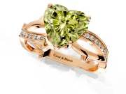 Solitaire Engagement Ring Setting for Fancy Yellow Heart-Shaped Center with Pave and Plain Crossover Band and Prong Head in Rose Gold