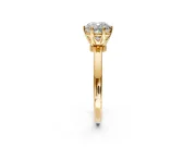 Solitaire Engagement Ring Setting for Cushion Cut Center with Plain Band and Tulip Prong Head in Yellow Gold