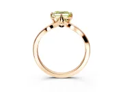 Solitaire Engagement Ring Setting for Fancy Yellow Asscher Cut Center with Plain Split Shank and Prong Head in Rose Gold