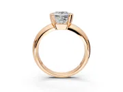 Tension Engagement Ring Setting for Princess Cut Center with Wide Flat Band and Tension Head in Rose Gold