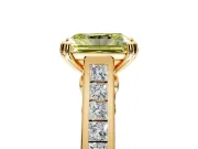 Solitaire Engagement Ring Setting for Fancy Yellow Radiant Cut Center with Channel Band and Double Claw Prong Head in Yellow Gold