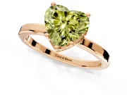Hidden Halo Engagement Ring Setting for Fancy Yellow Heart-Shaped Center with Wide Flat Plain Band and Prong Head in Rose Gold