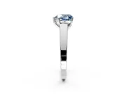 Solitaire Engagement Ring Setting for Fancy Blue Heart-Shaped Center with Tapered Split Shoulders and Prong Head in Platinum