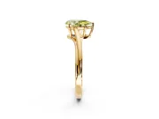 Solitaire Engagement Ring Setting for Fancy Yellow Pear-Shaped Center with Plain Bypass Twist Band and Prong Head in Yellow Gold