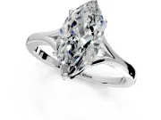 Solitaire Engagement Ring Setting for Marquise Center with Plain Split Shank and Prong Head in Platinum