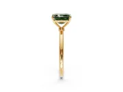 Solitaire Engagement Ring Setting for Fancy Green Asscher Cut Center with Straight Thin Band and Prong Head in Yellow Gold