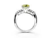 5 Stone Engagement Ring Setting for Fancy Yellow Round Cut Center with Graduated Accents and Prong Head in Platinum