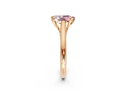 Solitaire Engagement Ring Setting for Fancy Pink Pear-Shaped Center with Cathedral Band and Prong Head in Rose Gold