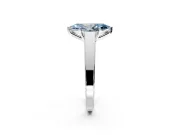 Solitaire Engagement Ring Setting for Fancy Blue Marquise Center with Tapered Split Shoulders and Prong Head in White Gold
