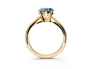 Solitaire Engagement Ring Setting for Fancy Blue Heart-Shaped Center with Knife Ridge Band and Claw Prong Head in Yellow Gold