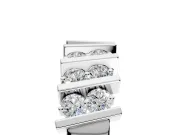 Round Cut Lab-Grown Diamond Two-Row Channel-Set Anniversary Wedding Band with Vertical Prongs in Sterling Silver