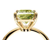 Minimalist Solitaire Engagement Ring Setting for Fancy Yellow Princess Cut Center with Thin Band and Prong Head in Yellow Gold