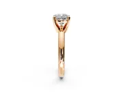 Solitaire Engagement Ring Setting for Cushion Cut Center with Wire Band and Prong Head in Rose Gold