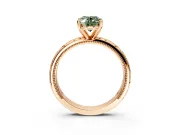 Solitaire Engagement Ring Setting for Fancy Green Oval Center with Scrollwork Band and Prong Head in Rose Gold
