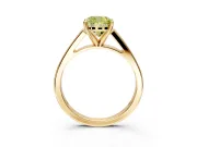 Solitaire Engagement Ring Setting for Fancy Yellow Cushion Cut Center with Tapered Split Shoulders and Prong Head in Yellow Gold