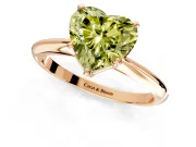 Solitaire Engagement Ring Setting for Fancy Yellow Heart-Shaped Center with Knife Ridge Band and Claw Prong Head in Rose Gold