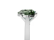 Solitaire Engagement Ring Setting for Fancy Green Heart-Shaped Center with Tapered Shoulders and Prong Head in White Gold