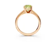 Solitaire Engagement Ring Setting for Fancy Yellow Cushion Cut Center with Knife Ridge Band and Claw Prong Head in Rose Gold